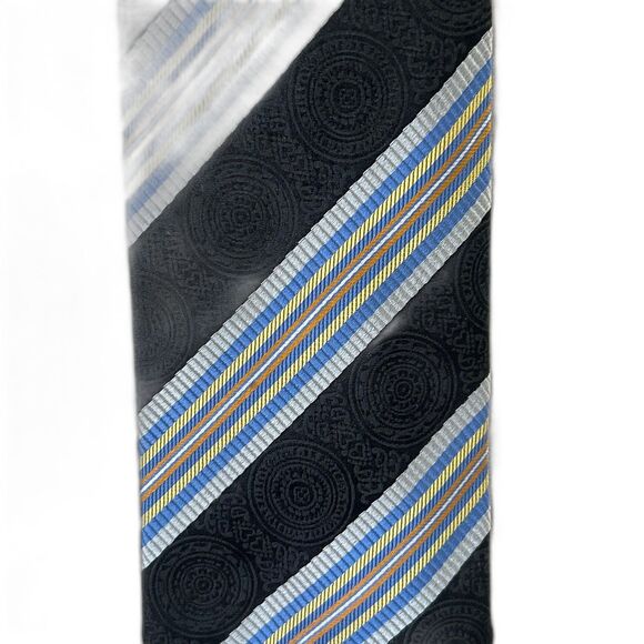 Polifroni Milano Silk Tie Men's Colors Blue Black Multi 100% Italian - Picture 9 of 11